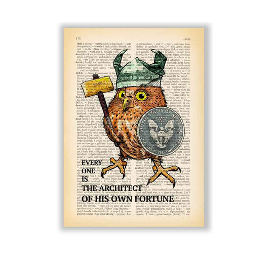 Owl Viking with quote art print S&G Studio