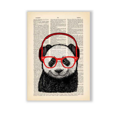 Panda with a headphones art print S&G Studio