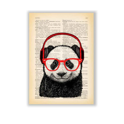 Panda with a headphones art print S&G Studio