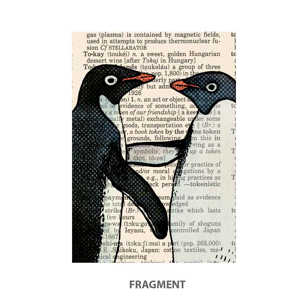 Penguins with a heart art print S&G Studio fragment