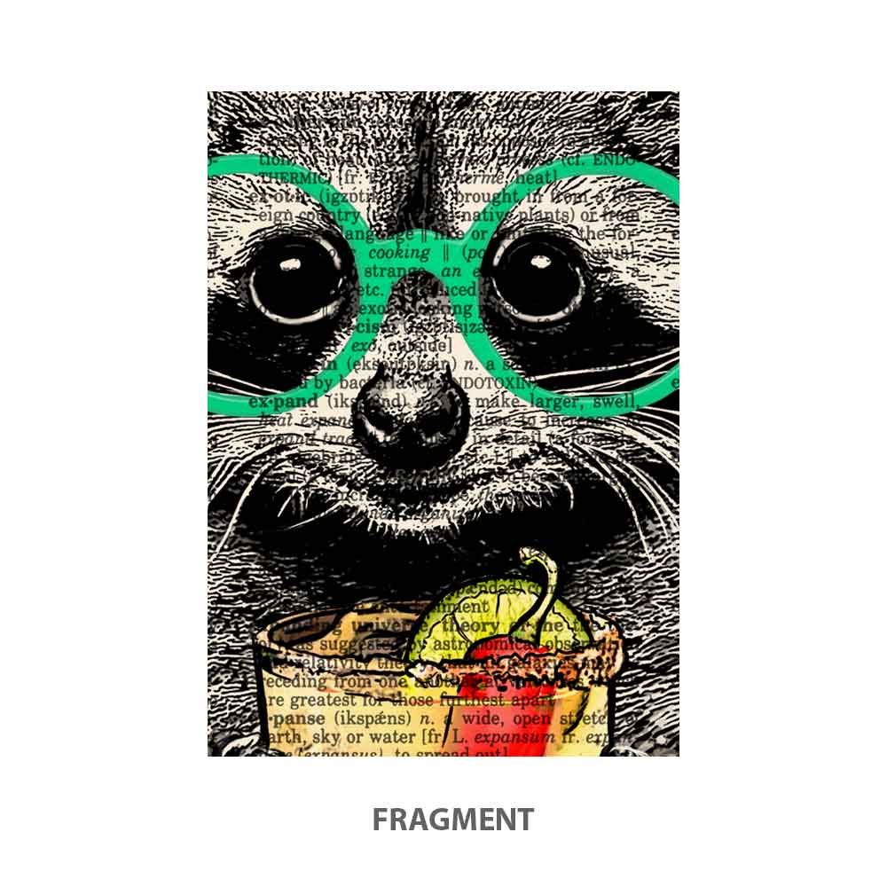 Raccoon with a glass of tequila art print S&G Studio fragment