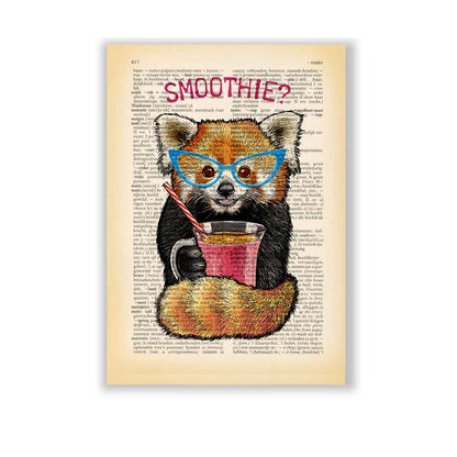 Whimsical red panda art print for unique and quirky home decor