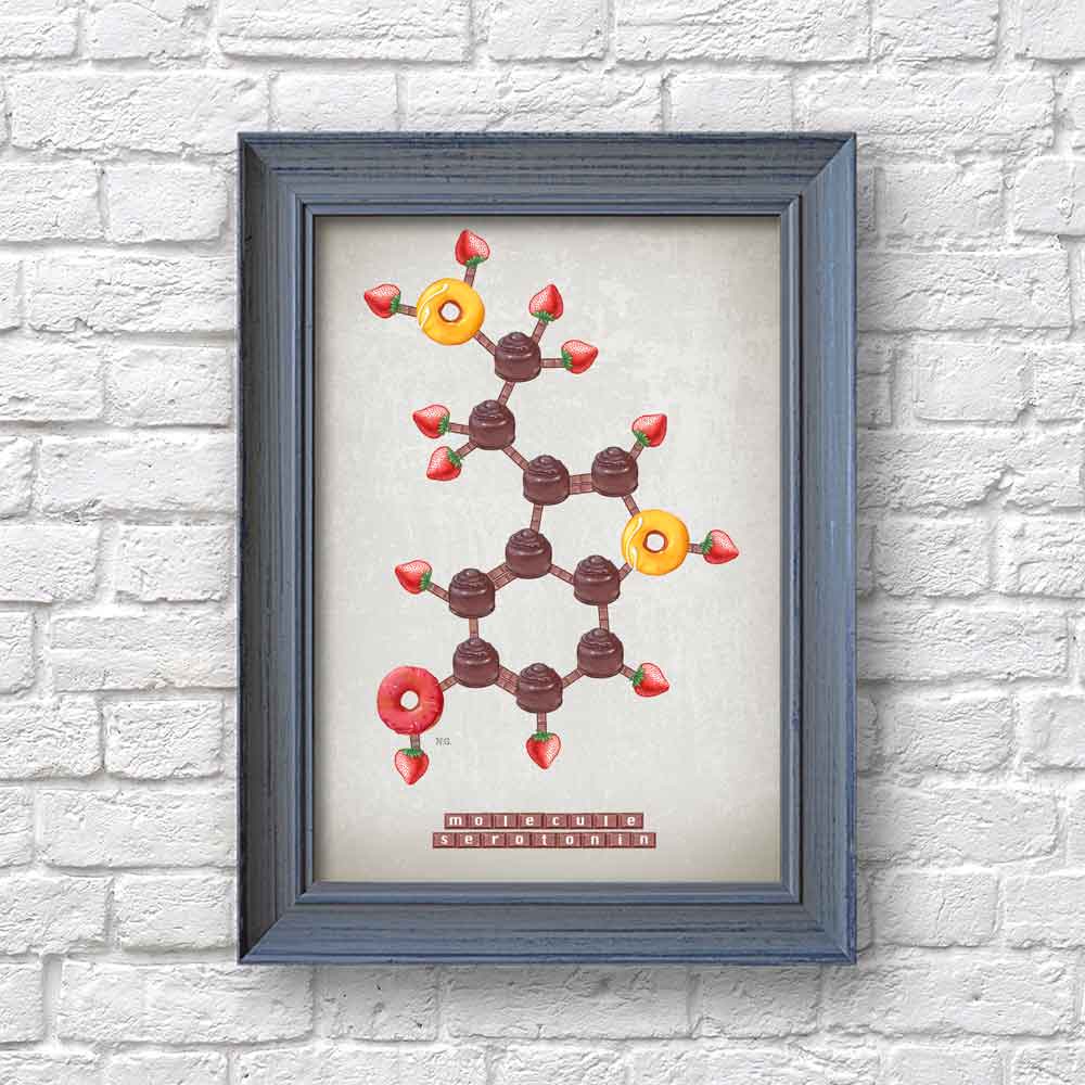 Molecule of Serotonin art print S&G Studio