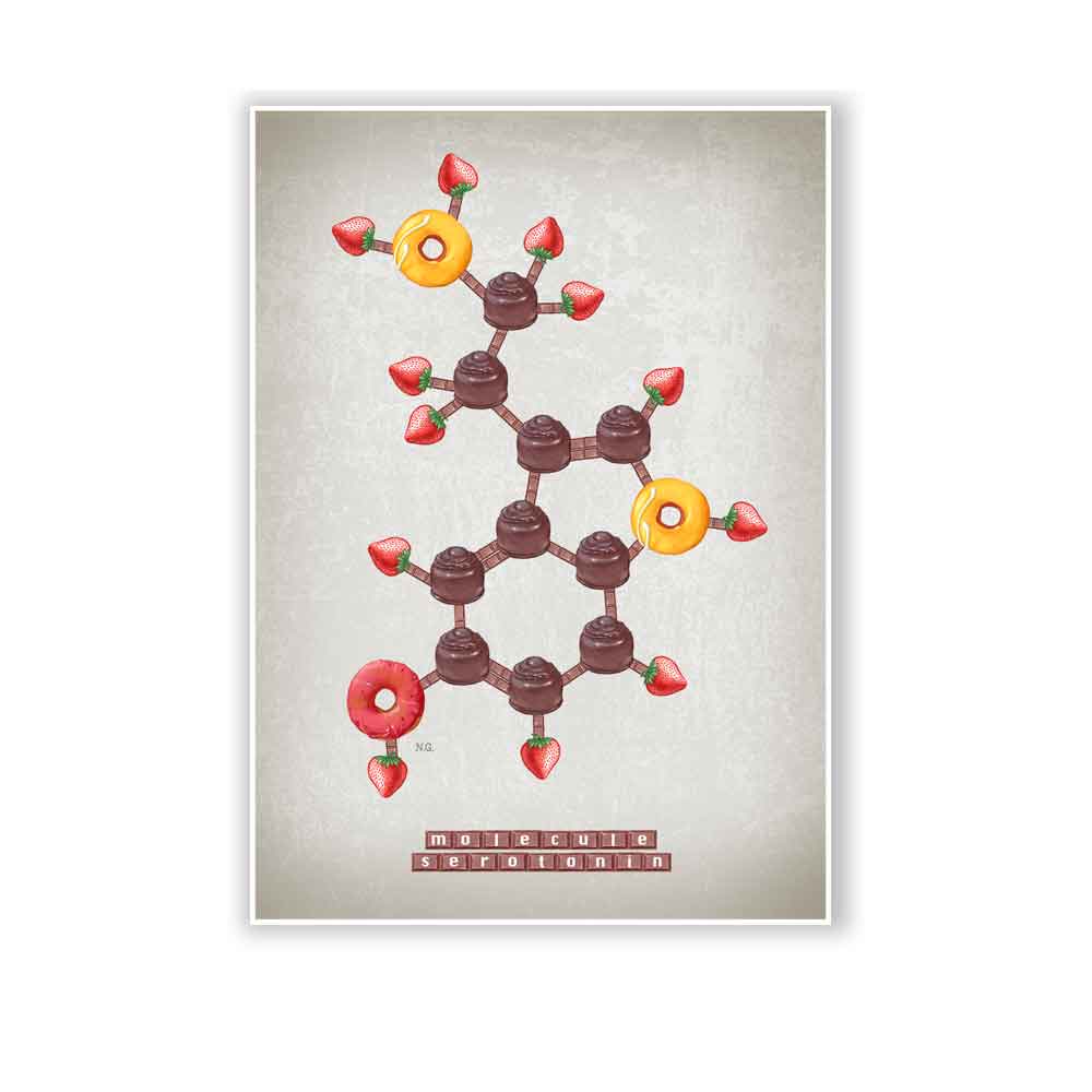 Molecule of Serotonin art print S&G Studio