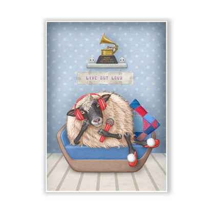 Singing Sheep Art Print S&G Studio