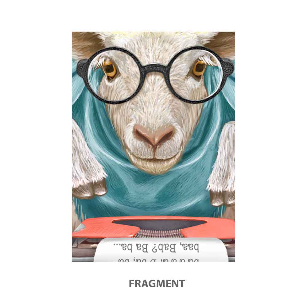 Sheep Writer with Typewriter Art Print S&G Studio fragment