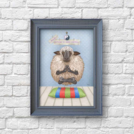 Yoga Sheep Art Print S&G Studio