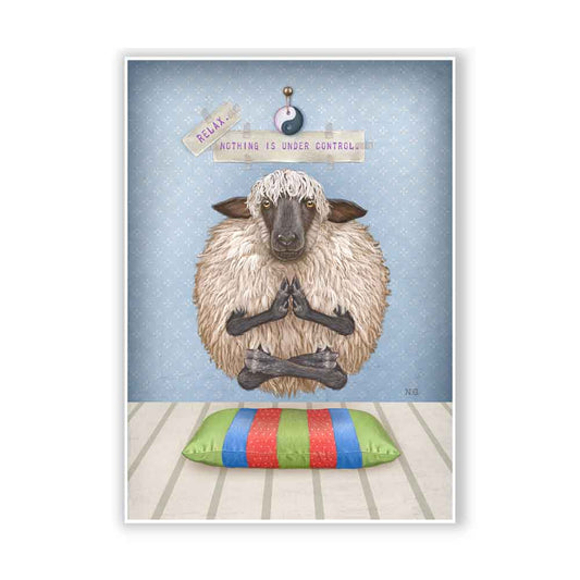 Yoga Sheep Art Print S&G Studio