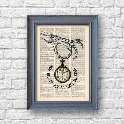 skeleton hand with watch art print S&G Studio