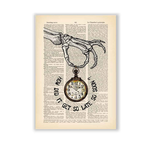 skeleton hand with watch art print S&G Studio