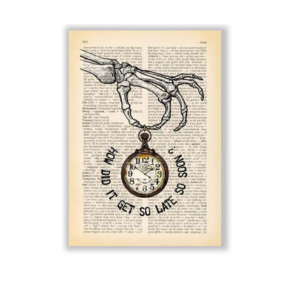 skeleton hand with watch art print S&G Studio