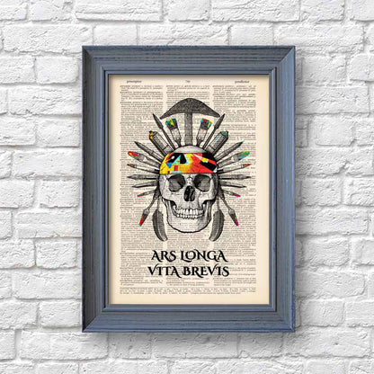 Skull with latin quote art print S&G Studio