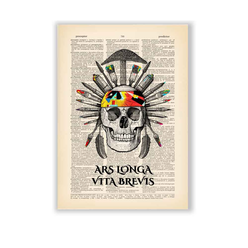 Skull with latin quote art print S&G Studio