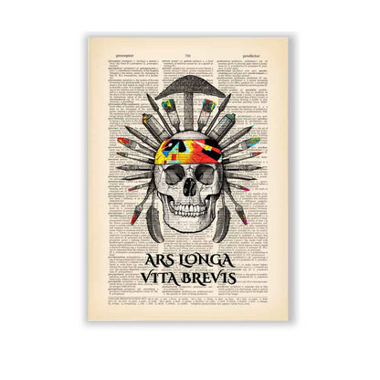 Skull with latin quote art print S&G Studio