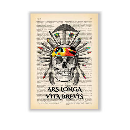 Skull with latin quote art print S&G Studio