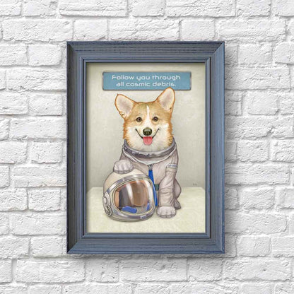 Corgi Astronaut Art Print S&G Studio