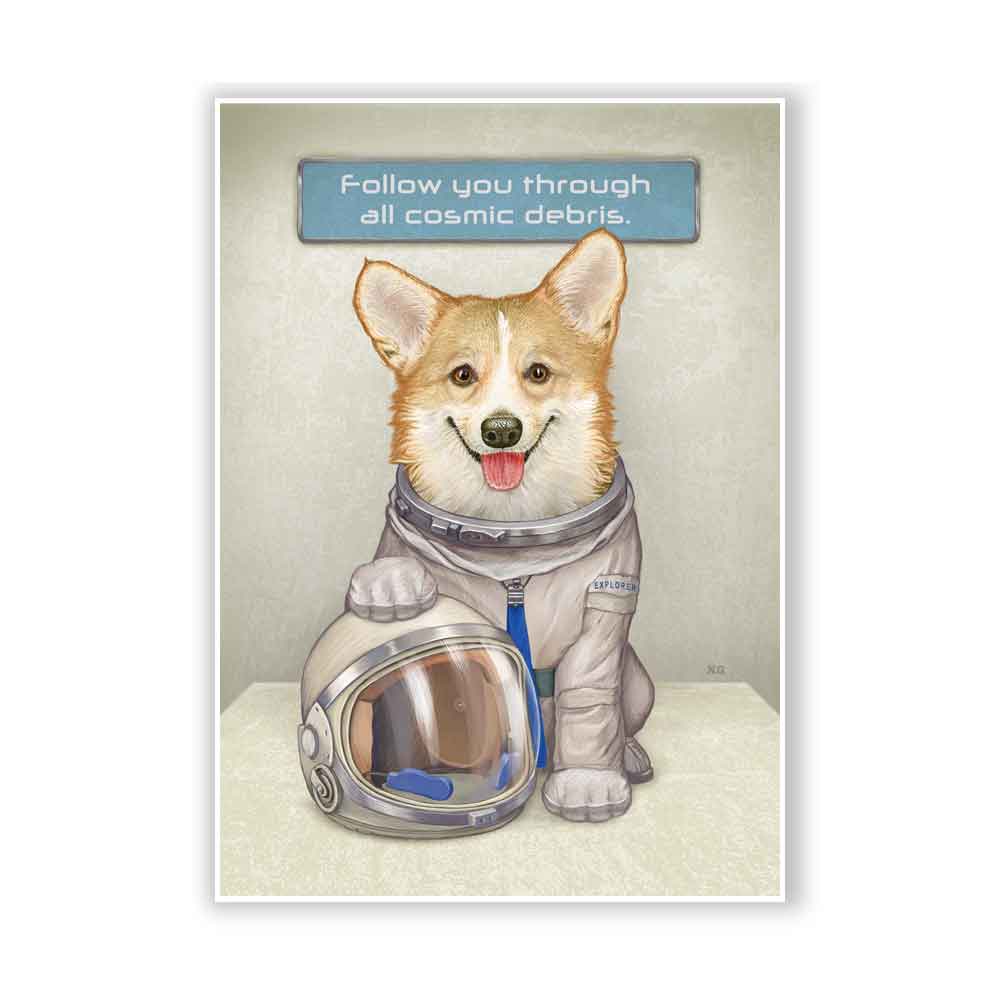 Corgi Astronaut Art Print S&G Studio