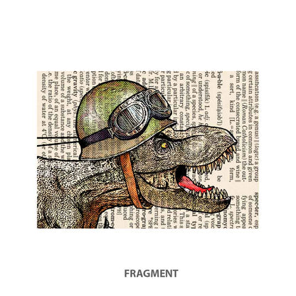 T Rex on motorbike art print S&G Studio fragment