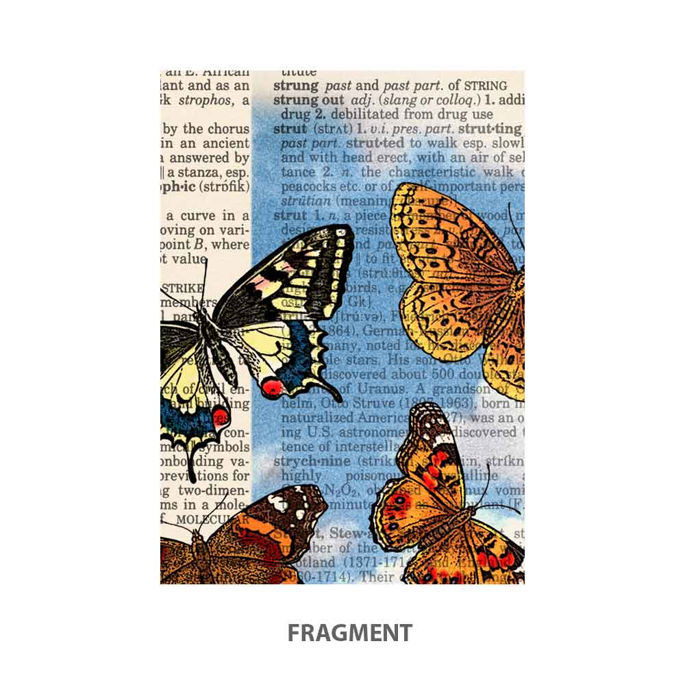 Typewriter and butterflies art print S&G Studio fragment