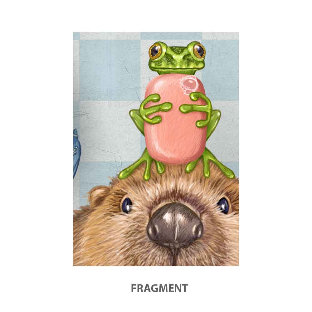 Beaver in Bathroom Art Print S&G Studio fragment