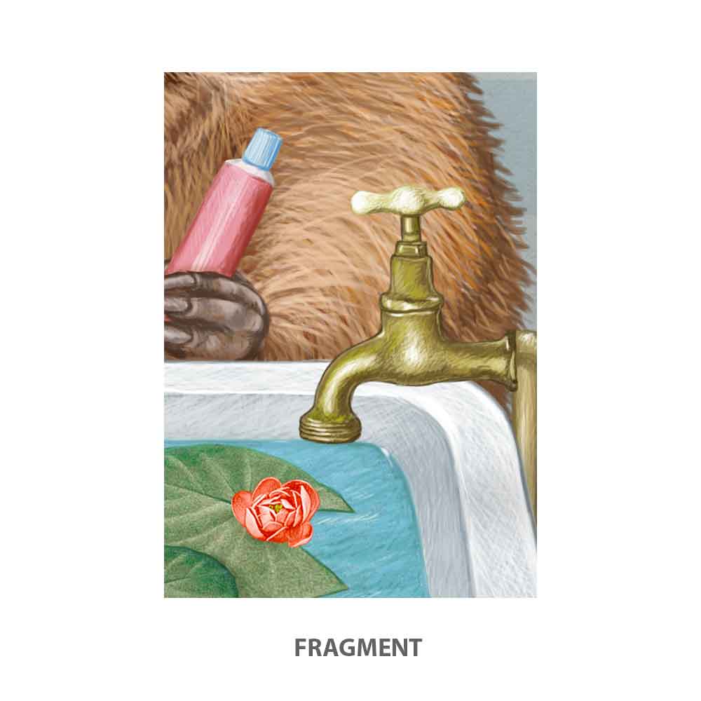 Beaver in Bathroom Art Print S&G Studio fragment